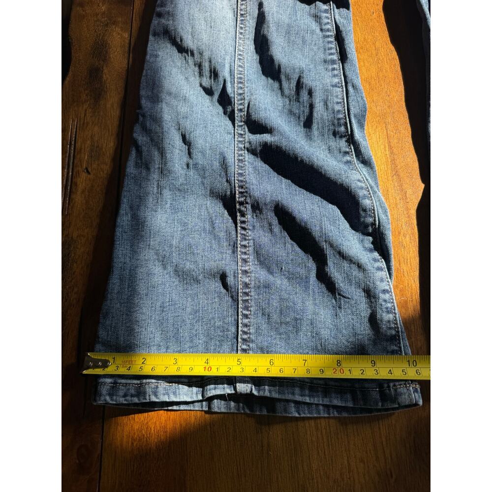 SO High Rise Flare Jeans Juniors 3 26W Front Seam 70s Boho Stretch Denim - Picture 5 of 10